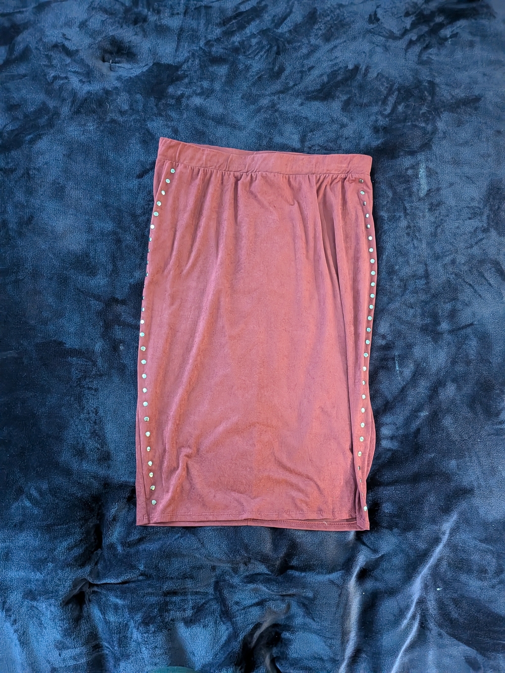 Charlotte Russe Rust-Pink Pencil Skirt with Side Studs